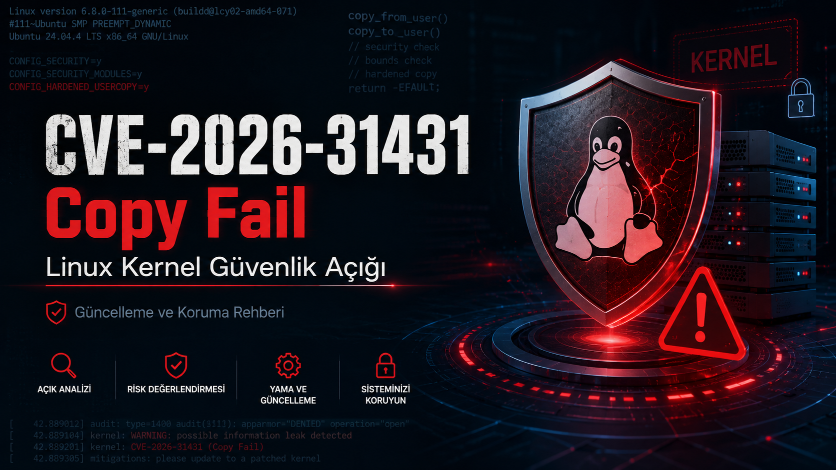 CVE-2026-31431 “Copy Fail” Linux Kernel Güvenlik Açığı Hakkında Bilgilendirme